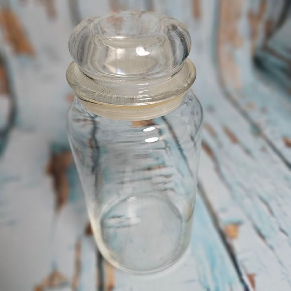 Clear Glass Apothecary Jar with Lid | Candy Jar, Storage Canister, Home Décor